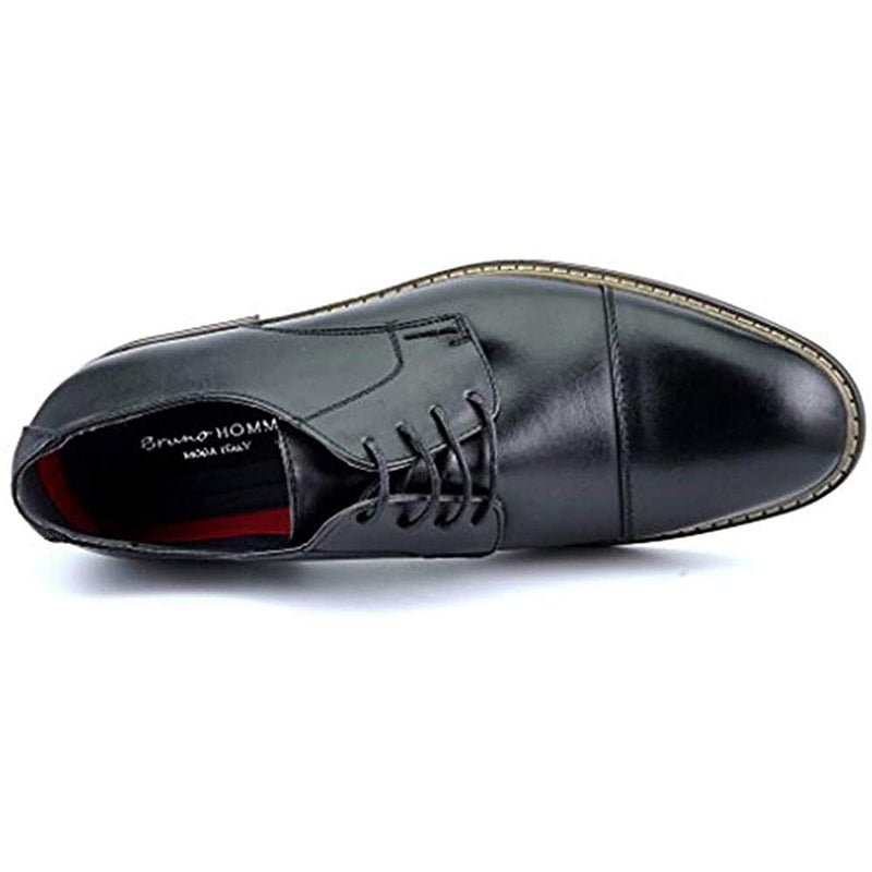 Bruno Marc Moda Italy Prince Men's Classic Modern Oxford Lace Dress Shoes,Size 8.5W,Black - Image 4